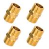Set of 4 Hexagonal Pipe Joints Male Thread Double Nipples Pipe Coupling Set Quick Fixing for Plumbing Applications