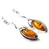 [H5071] - Amber 'Inspiration' Silver Earrings
