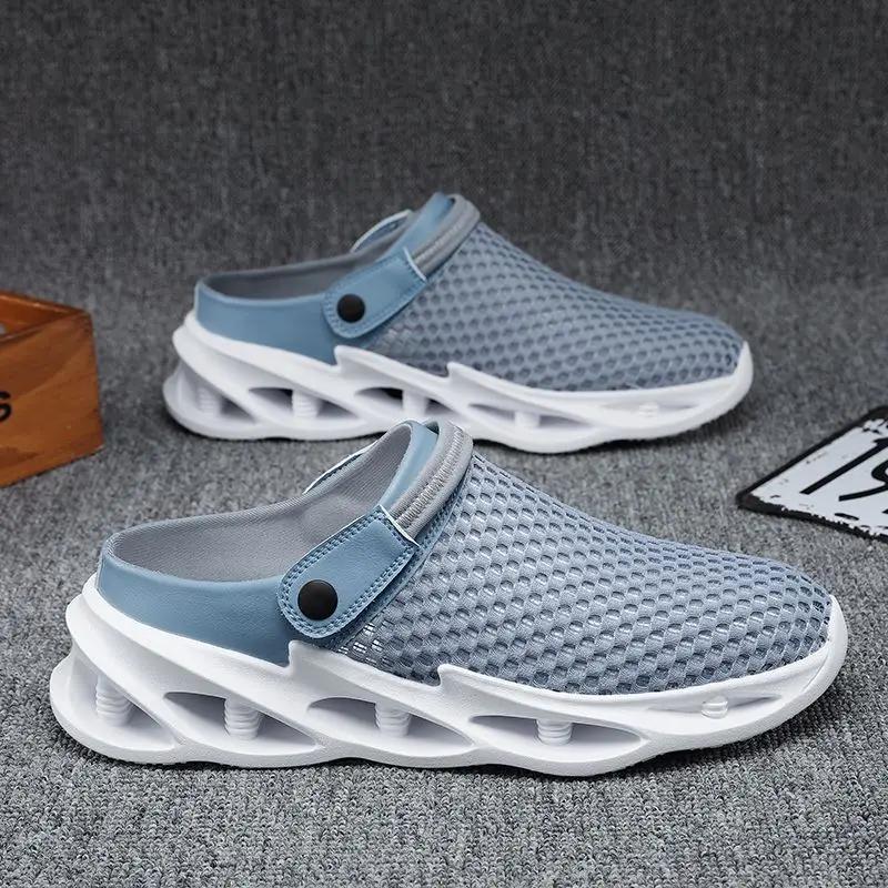 Мужские шлепанцы с отверстиями, полупляжные, мюли, из ЭВА, повседневные, дизайнерские, люксовые, в стиле маскулино, 2025, оригинальные, по низкой цене, мужские тапочки