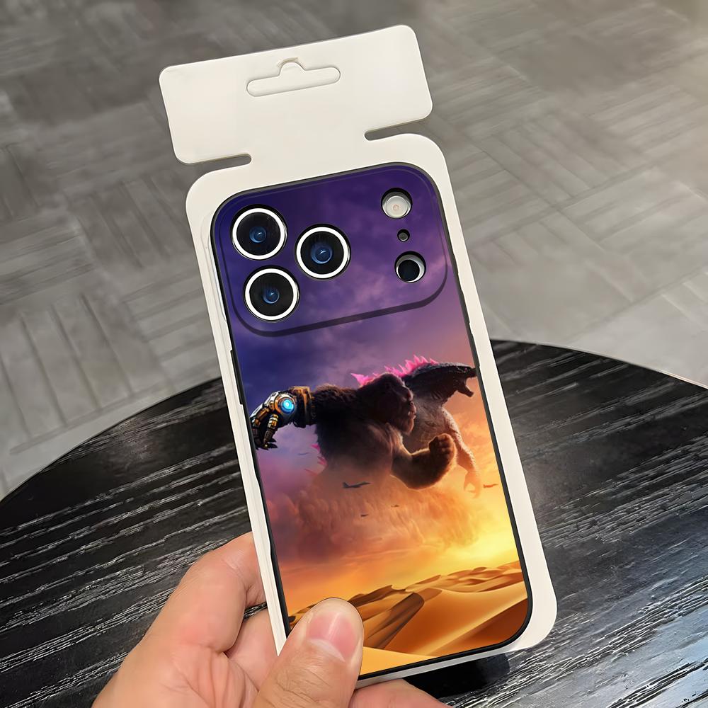 G-GodzillaSE M-Monster Чехол для телефона Для IPhone 17 Air 16 E Pro Max 15 14 13 Mini 12 Pro 11 Max Plus Черный Мягкий корпус