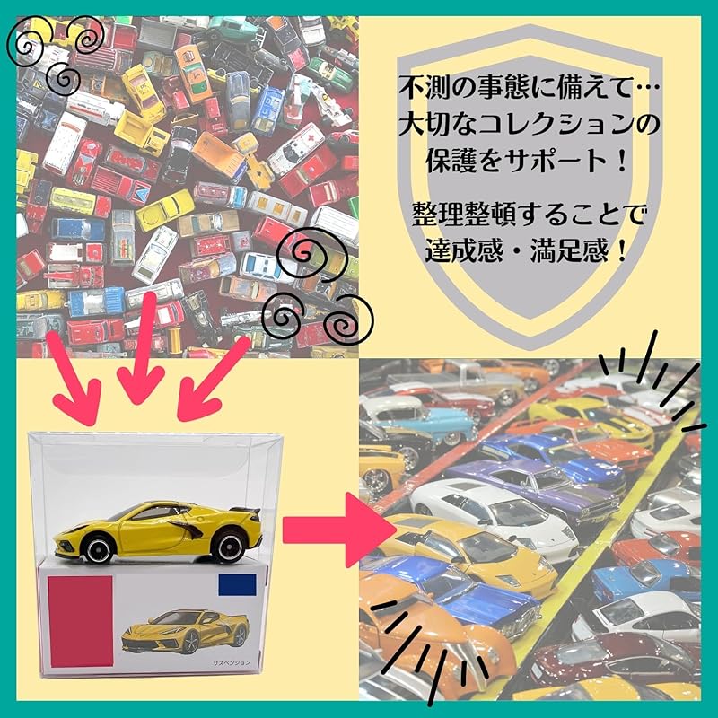 Прозрачный чехол tomica с 2 ступеньками Совместимость со спецификациями Tomica 50th anniversary Защита Хранение Для выставочной сборки MSW2418 Маленький 2-уровневый (100
