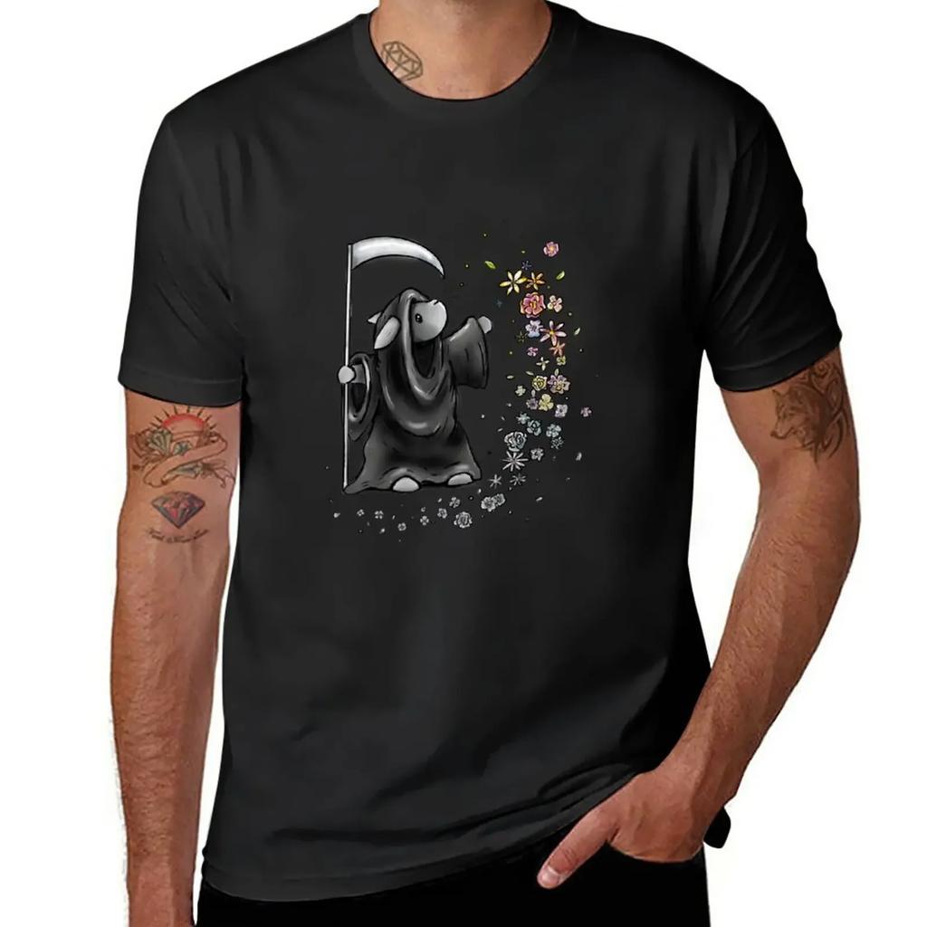 ‘Don’t be afraid’ rabbit grim reaper T-Shirt blanks oversized funnys mens graphic t-shirts big and tall