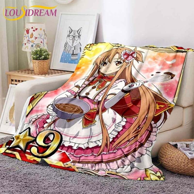 Одеяло Asuna Sword Art Online, одеяло для дивана-кровати, супер мягкое теплое одеяло, флисовое одеяло
