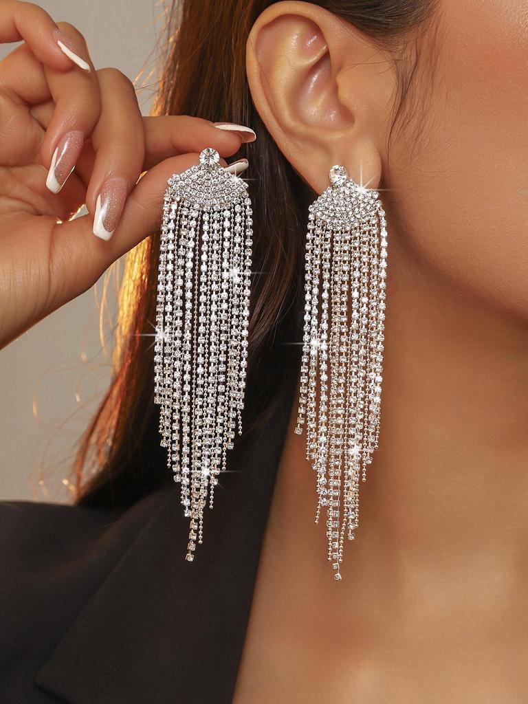 Роскошные клипсы-кисточки со стразами для женщин - Свадебные аксессуары