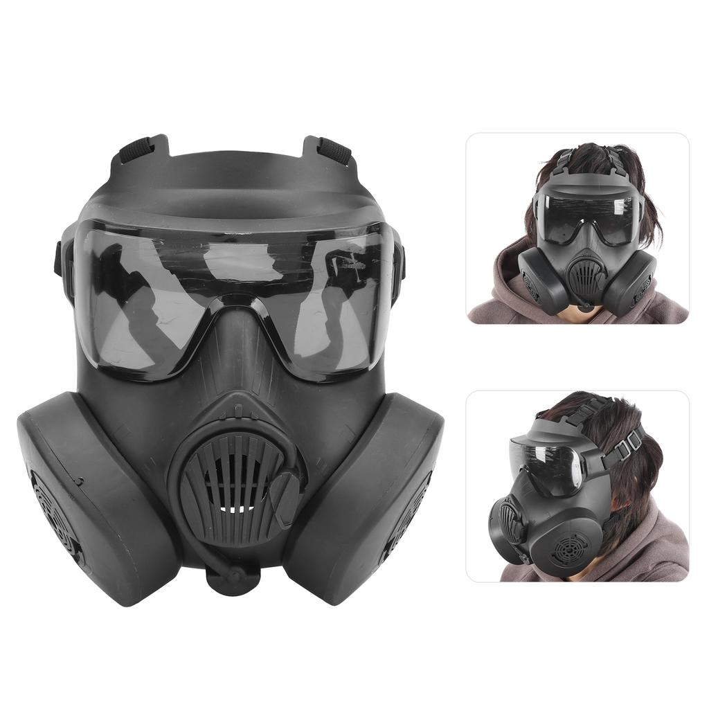 Полнолицевой щиток с двойным вентилятором, дышащий защитный экран для косплея, игровое оборудование для улицы