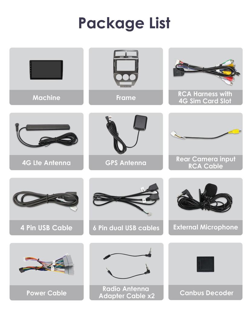 2007-2009 Jeep Compass Android GPS-навигатор с большим экраном