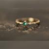 S925 Sterling Silver Inlaid Emerald Diamond Plated Ring Open Ring Female Affordable Luxury Fashion