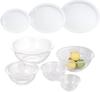 Iwaki Glass Bowl Round Set Range Cover Heat-resistant 5-piece + (for 900ml, 1.5L, 2.5L)