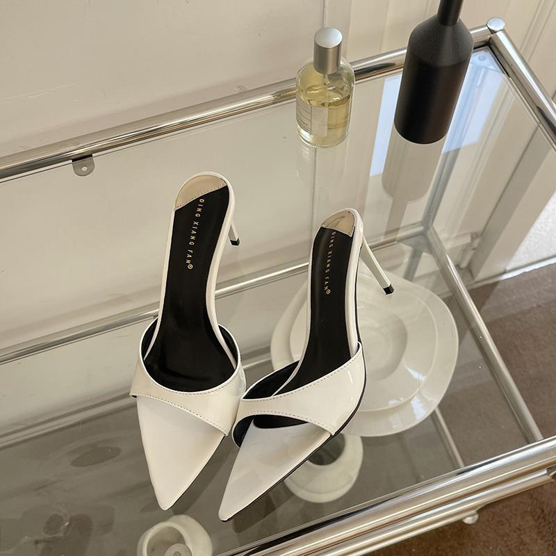 Летние тапочки женские удобные мюли на высоком каблуке шлепанцы модные сандалии с открытым носком роскошные гладиаторские сандалии Zapatos Mujer