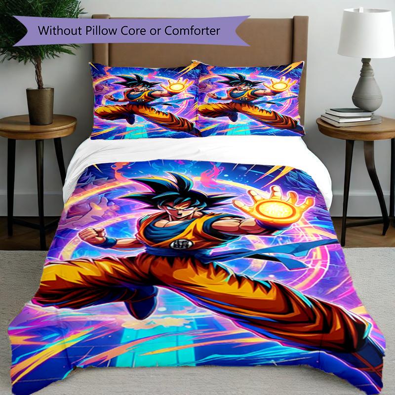 3pcs Duvet Cover Set (1*Duvet Cover + 2*Pillowcase, Without Core), DRAGON BALL Print Bedding Set, Bedroom Decor, All‑Season, Birthday Gift