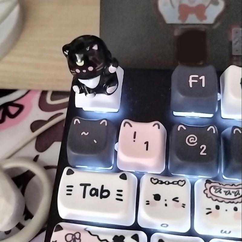 3D механические клавиатуры Креативные мультяшные головы кошек Игровые клавиатуры Колпачки для клавиш для офисного снятия стресса