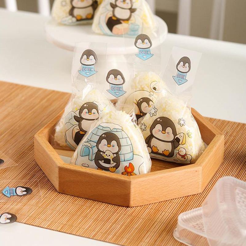 50 шт. мультяшный пингвин треугольный рисовый шарик упаковочный мешок водоросли суши мешок формы суши бенто аксессуары мешок для суши водоросли рисовый шарик