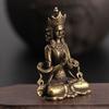 Statue Ornament Solid Copper Miniature Figurines Handmade Craft Living Room Office Home Decor Accessory Buddha Statue Pendant