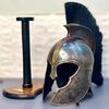 Authentic-Style Greek Hoplite Helmet with Display Stand Collectible Greek Warrior Helmet and Stand Armor  Halloween Costume