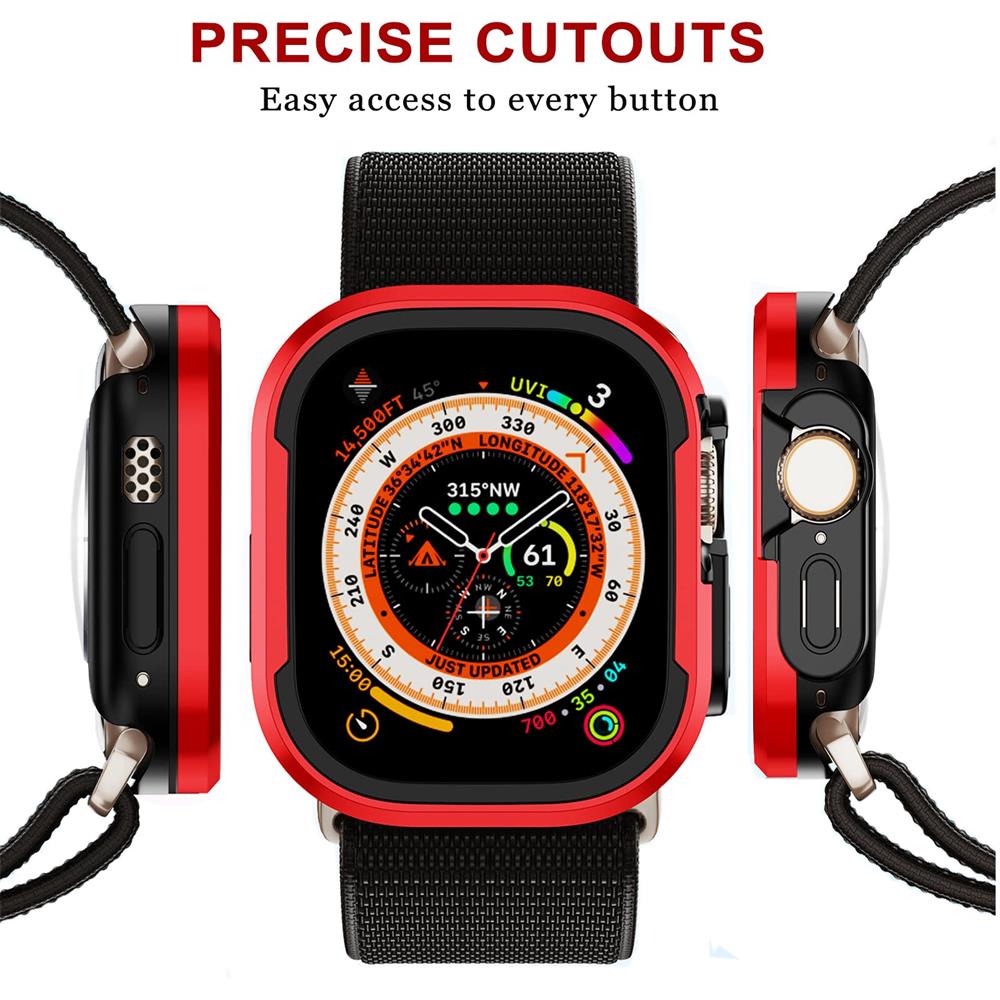 Металлический корпус для Apple Watch Ultra 49 мм, аксессуары, протектор, бампер из ТПУ, закаленный чехол iwatch series 8, 7, 6 se, 45 мм, 41 мм, 44 мм, 40 мм