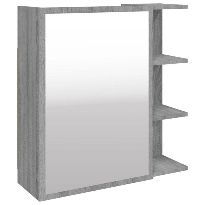 VidaXL Armoire à miroir de salle de bain Sonoma gris 62,5x20,5x64 cm 826352