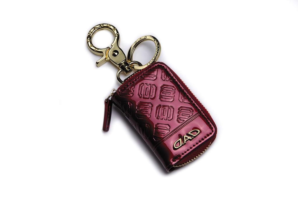 Smart Key Smart Key Case 2 Monogram Leather Enamel Deep G.A.D. [Small Case] Red/Gold HA566-03