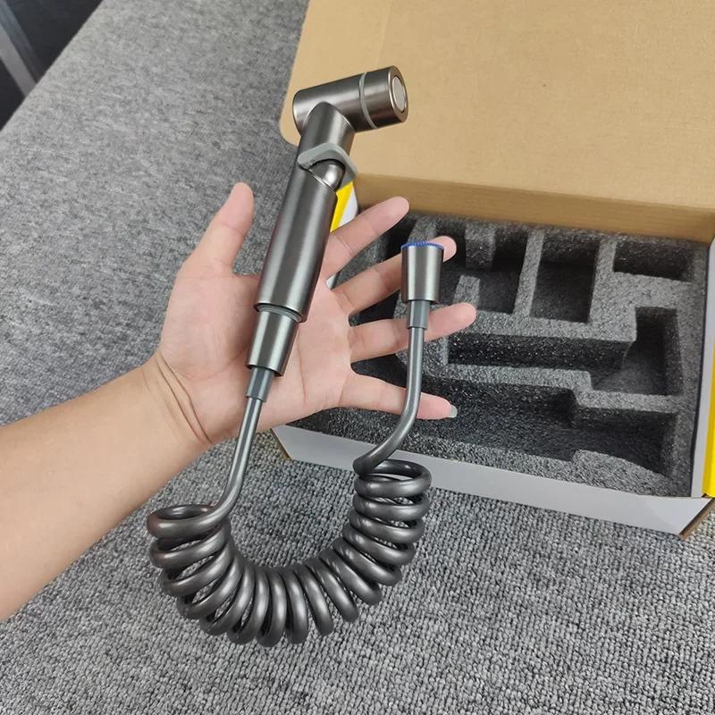 Handheld Bidet Spray Gun Portable High Pressure Bidet Spray Gun Set Bathroom Cleaning Women's Washing Toilet Accessories