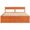 Solid Wood Bed Frame without Mattress Wax Brown 150 x 200 cm Pine Wood
