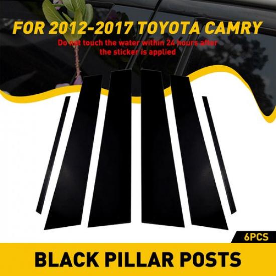 Decal Cover For Toyota Camry 2012-2017 Pcs 6 Pillar Post Door Window Trim US EOA