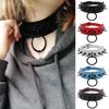 Dual-Layer PU Leather Black Stud Choker Necklace - European & American Harajuku Punk Style