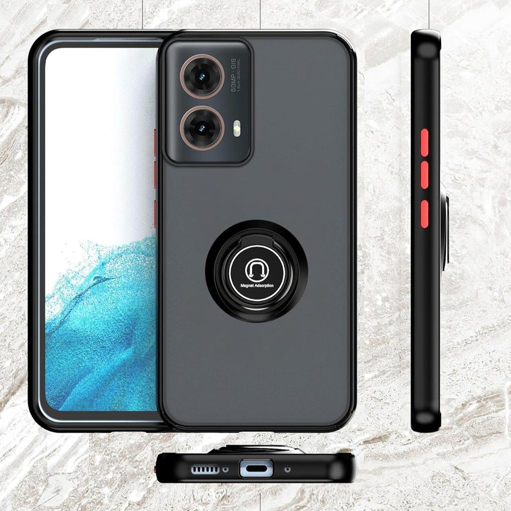 Матовый защитный чехол для Motorola Moto G35 G55 G75 G85 5G G05 G15 G04 G04S G24 G34 чехол-кольцо подставка держатель противоударный чехол Fundas