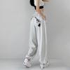 Женская корейская уличная одежда, повседневные большие размеры, Kpop, мешковатые весенние спортивные штаны с прямыми штанинами, большие размеры