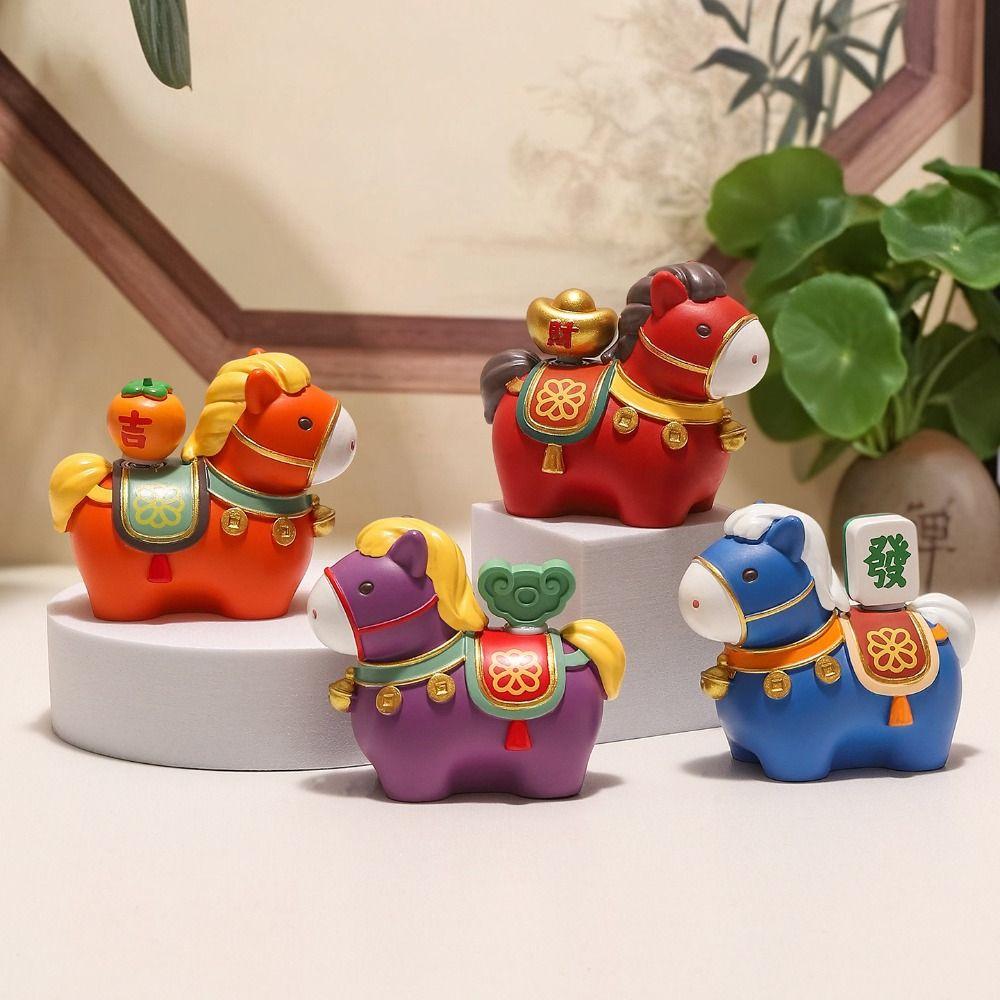Vivid Design Horse Shape Ornament Unique Zodiac Horse Figurines  Spring Festival