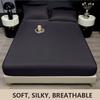 New Ice Silk Bed Sheet Set Summer Bedding Set Solid Color Bed Cover Fitted Sheet Full Package Bed Sheet Cooling Bed Sheet Silky Bed Sheet