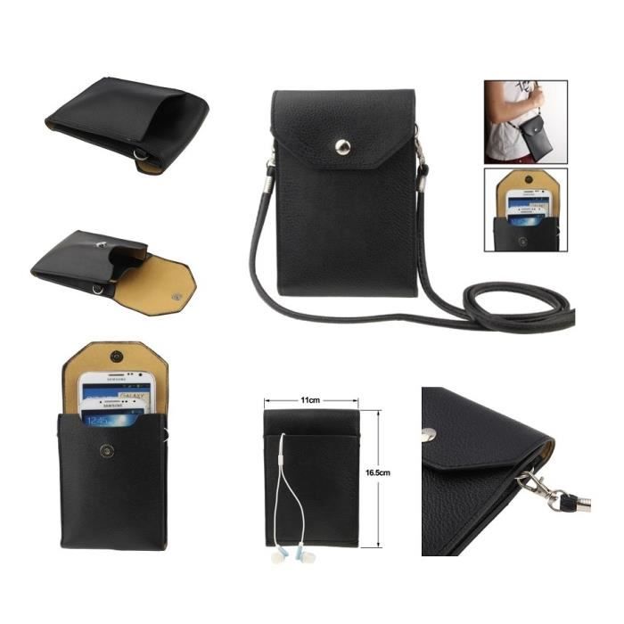 SAC ÉTUI HOUSSE POUR TABLETTES ET SMARTPHONE PU UNIVERSEL POUR => VIVO E5, BBK VIVO E5 > NOIR