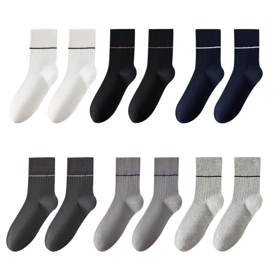 Мужские носки под костюм Хлопковые Антибактериальные В рубчик Средней длины Дышащие Защищающие от запаха Повседневные носки для бизнеса Спорта Все сезоны Повседневная носка