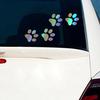 12.8x5.5CM Laser Vinyl Pet Paw Pattern Car Motorcycle Body Bumper Hood Window Decal Scratch Sticker