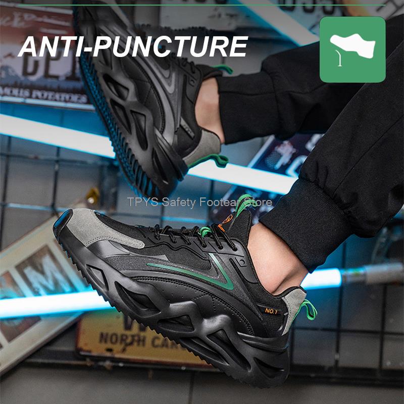 Модные защитные ботинки электрика, мужские рабочие защитные ботинки с пластиковым носком, легкие рабочие кроссовки, противоударные рабочие ботинки для мужчин