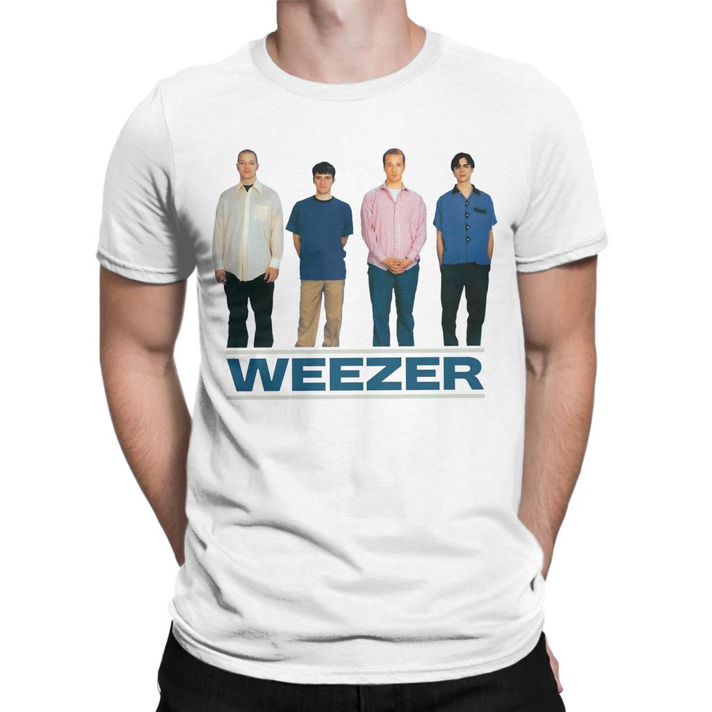 Streetwear Weezers Blue Album Anniversary Cover T Shirt Men Cotton Short Sleeve Round Neck Summer Top Tee