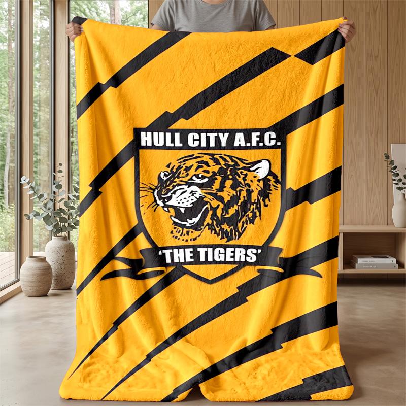 Фланелевое флисовое одеяло Hull FC Уютное теплое плед для дивана кровати путешествий Всесезонное использование