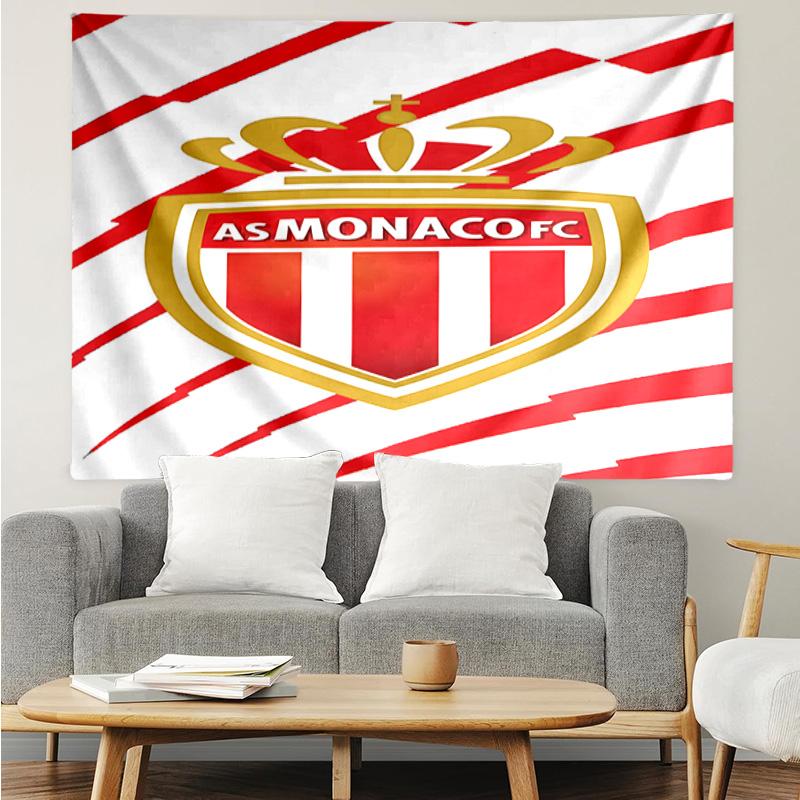 Monaco Football club Printed Printed Tapestry, for Bedroom,Livingroom, dormitory, Large Wall Decor, Fabric Decor Fan Birthday Gifts