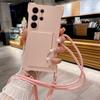 Чехол-держатель для карточек с ремешком через плечо для Samsung Galaxy S24 S22 Ultra Plus S23 FE A54 A14 A34 A53 A15