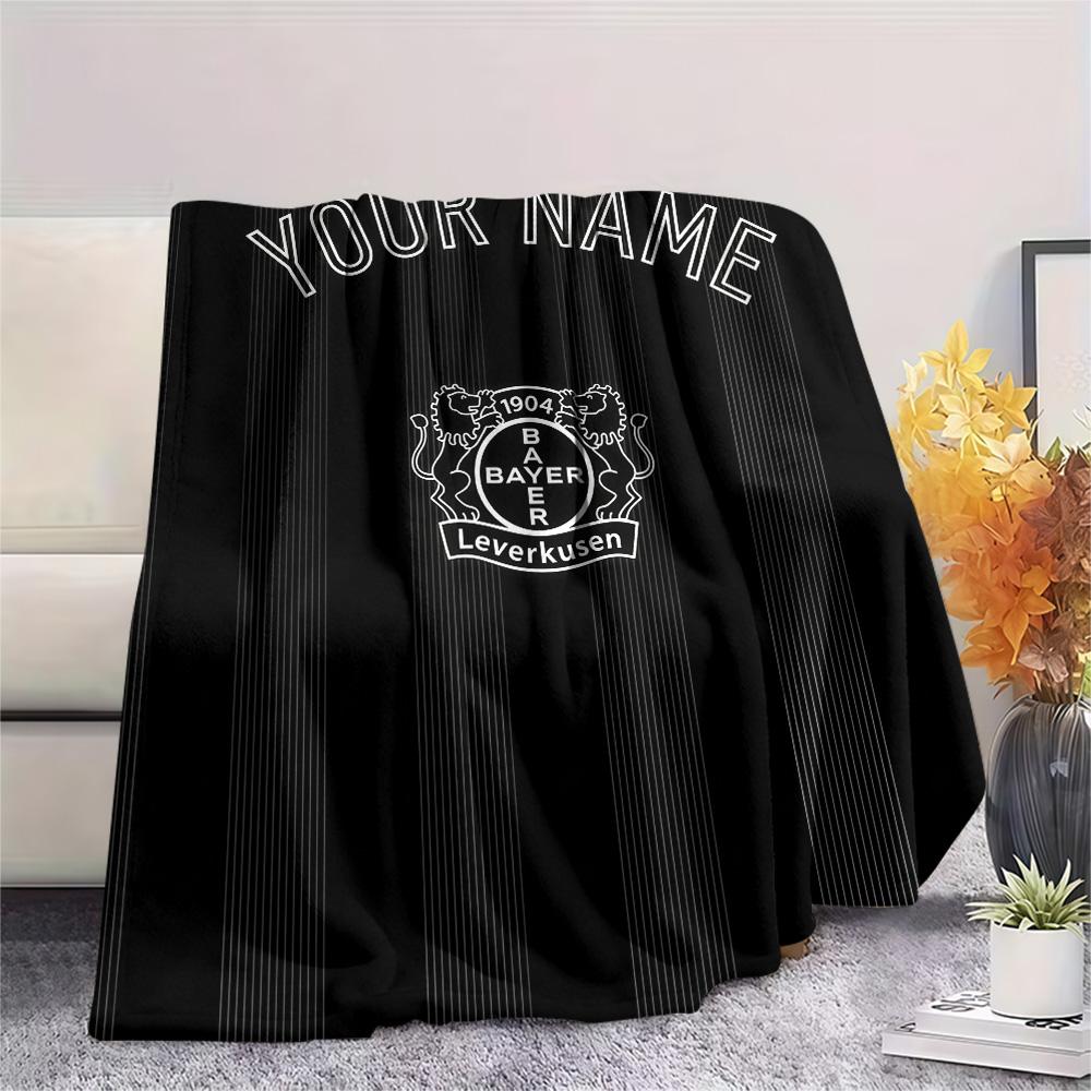 Custom Name Bayer Leverkusen Flannel Blanket, High quality Comfortable for All Seasons, Home Decor, Warmth and Comfort