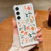 Чехол для телефона с цветами и листьями для Samsung Galaxy S25 Edge S24 Ultra S23 S22 Plus S21 FE A34 A54 A15 A35 A55 A16 A26 A36 A56 5G Capa