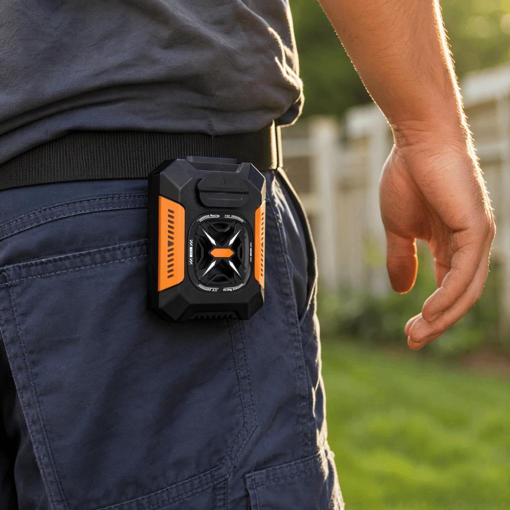 Power Bank Waist Clip on Fan 5000mAh Mini Electric Fans Durable Waist Mounted Fan Sports