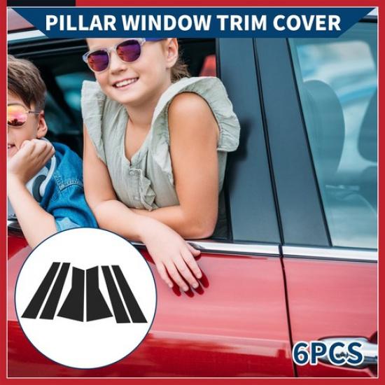 6Pcs Door Pillar Window Trim for Acura MDX 2007-2013 Black