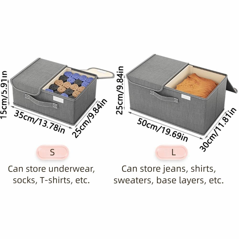 Reinforced Handles Closet Storage Container Dustproof Lid Fabric Storage Bins Blankets Storage