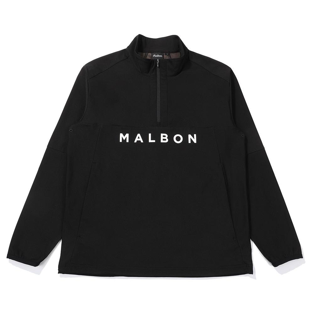 MALBON GOLF Ventilated Brushed Half-Zip T-Shirt Black