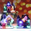 Christmas Snow House LED Light Luminous Resin Scene Village New Year Christmas Decorations For Home