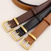 Solid Color Leather Belt Fashion Waistband Belt Adjustable Decorative Belt  Personalized