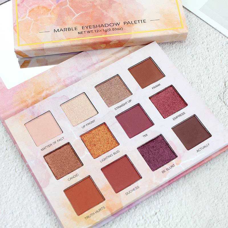 12-цветная палитра теней для век с блестками, долговечные матовые, металлические мерцающие тени для век, водонепроницаемые