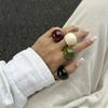 Dome Transparent Resin Ring Multicolour Irregular Ring Unique Acrylic Geometric Ring  Jewelry