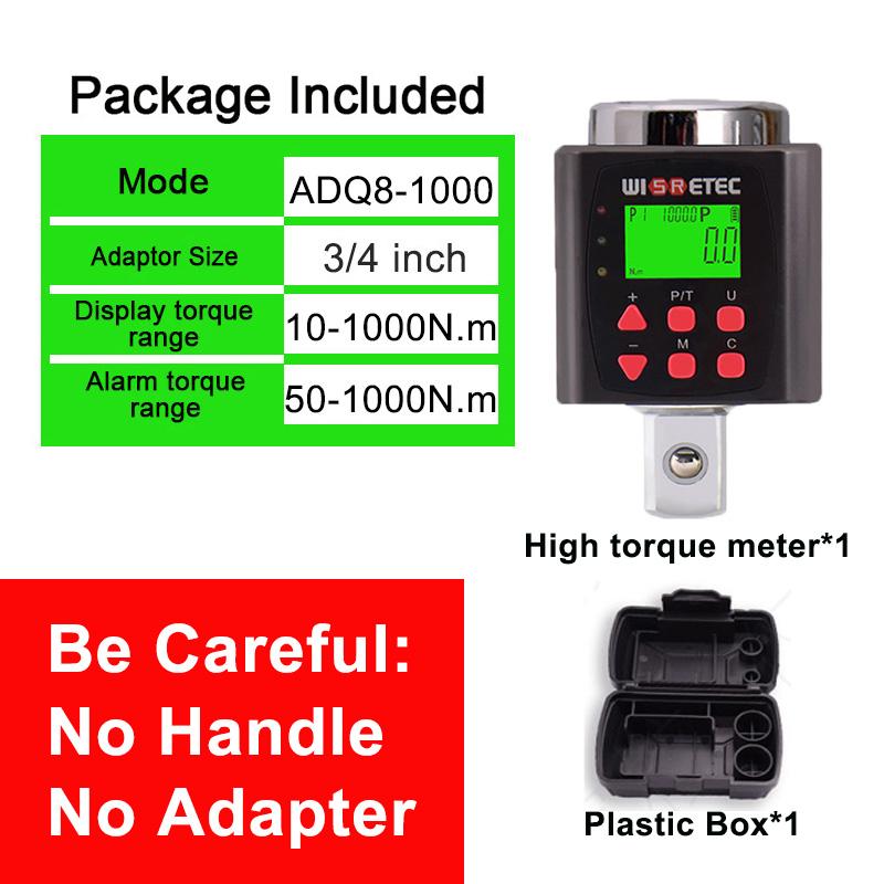 Speciality High Torque Value High Precision Digital Torque Meter 0.1-1500N.m Torque Wrench Including Handle Adapter Test Torque