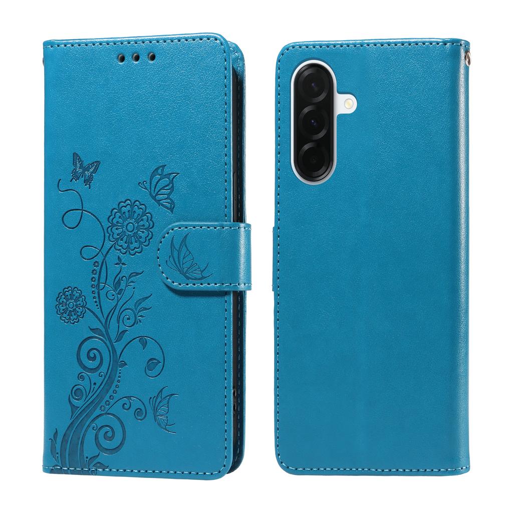 For Samsung Galaxy A37 5G Leather Case Butterfly Floral Imprint Wallet Stand Cover