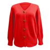 Women's Fashion Solid Color Long Sleeve V-Neck Knit Cardigan Button Sweater Jacket